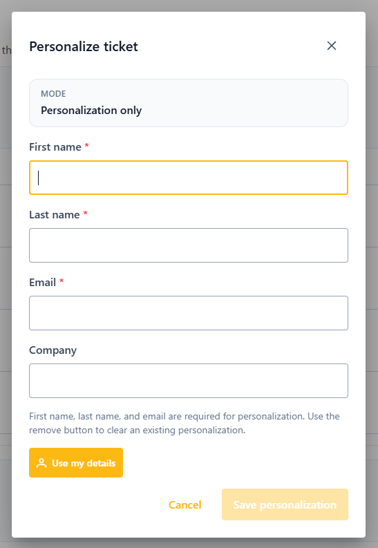 Personalisierungsdialog